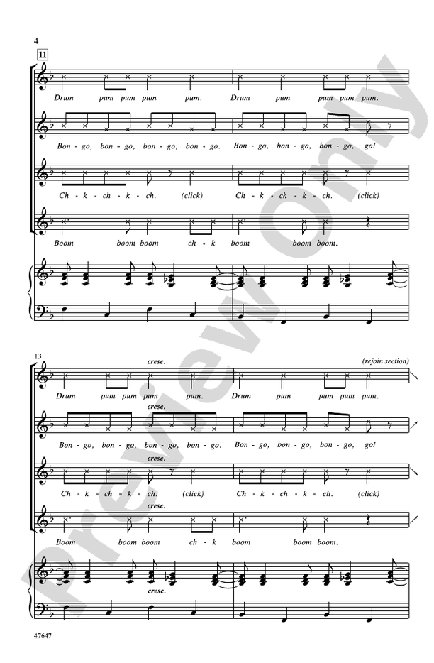 Bang the Drum All Day – 2-Part Choral Octavo (Digital Download)