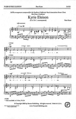 Kyrie Eleison - SATB - SATB Ron Kean Pavane Publishing Choral Score Octavo