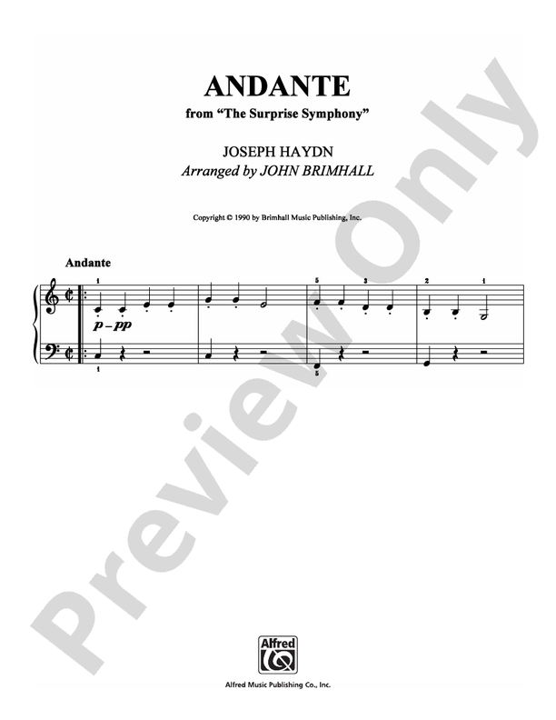 Haydn - Andante - Easy Piano (Digital Download)