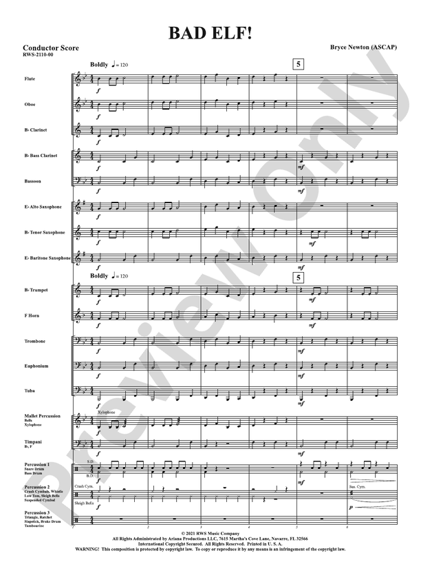 Bad Elf! (Very Beginning Band) - Concert Band Conductor Score & Parts (Digital Download)