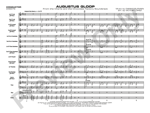 Augustus Gloop - Jazz Ensemble Conductor Score & Parts(Digital Download)