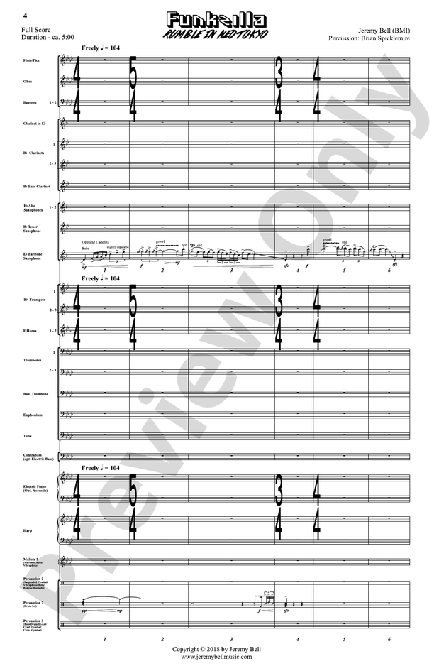 Funkzilla: Rumble in Neo Tokyo - Concert Band Conductor Score & Parts (Digital Download)