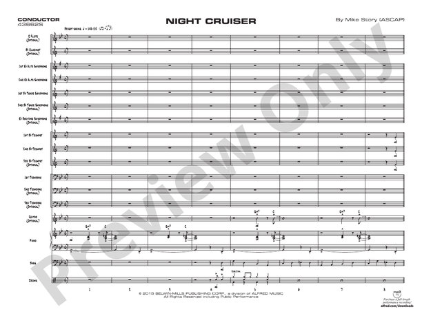 Night Cruiser - Jazz Ensemble Conductor Score & Parts(Digital Download)