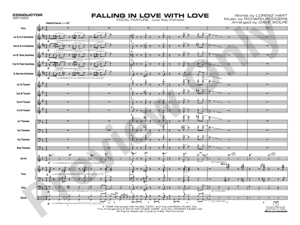 Falling in Love with Love - Jazz Ensemble Conductor Score & Parts(Digital Download)