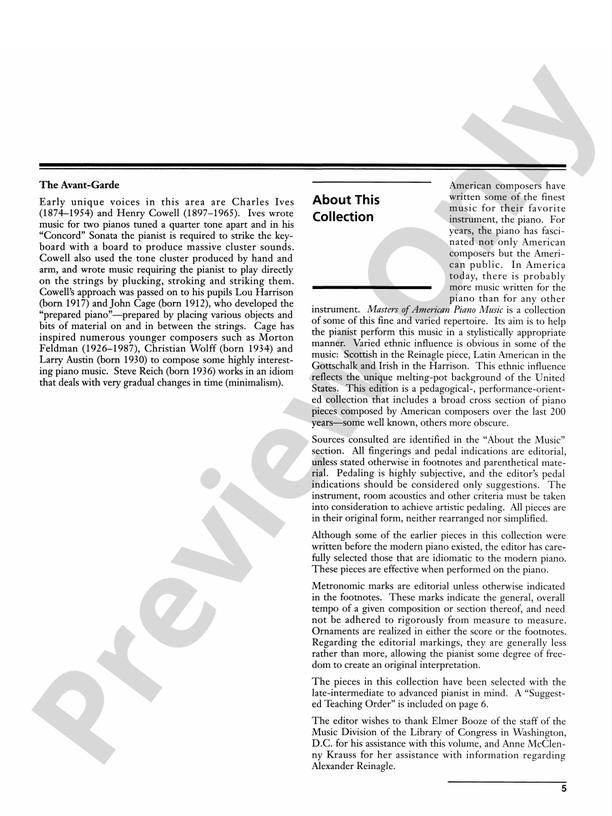 Masters of American Piano Music - Piano (Digital Download)