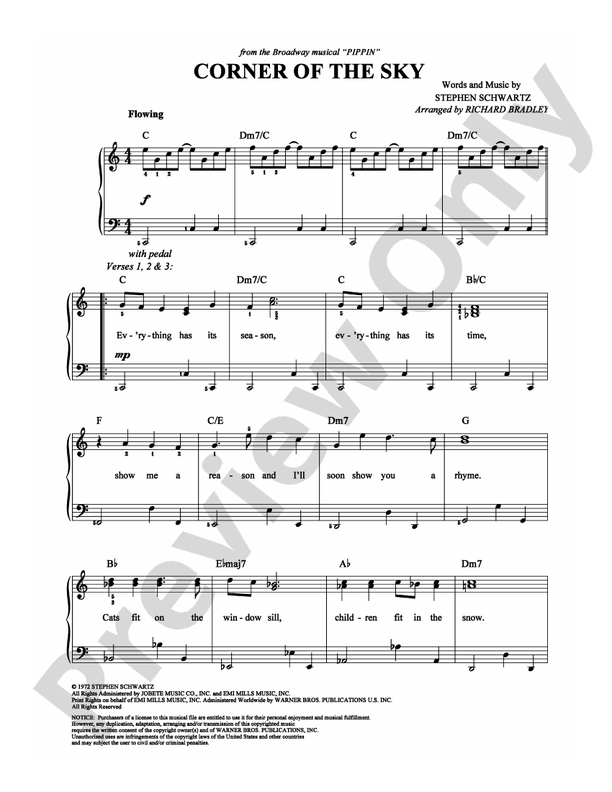 Corner of the Sky - Arr. Richard Bradley - Easy Piano (Digital Download)