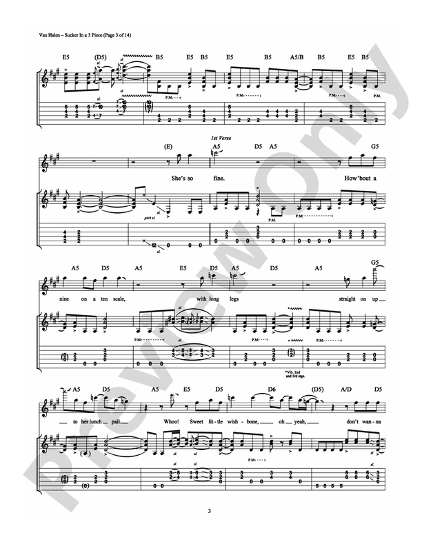Sucker in a 3 Piece - Guitar TAB (Digital Download)