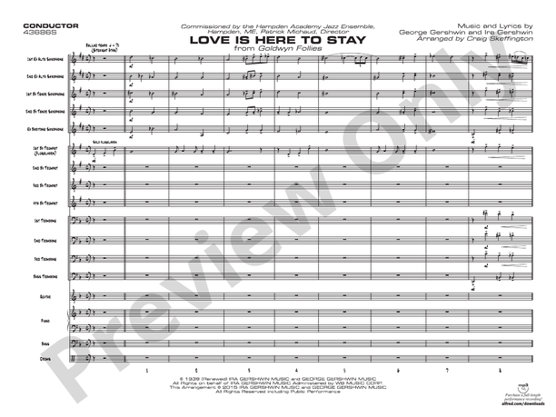 Love Is Here to Stay (Grade 3.5) - Jazz Ensemble Conductor Score & Parts(Digital Download)