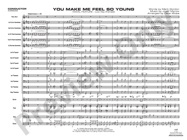 You Make Me Feel So Young - Jazz Ensemble Conductor Score & Parts(Digital Download)