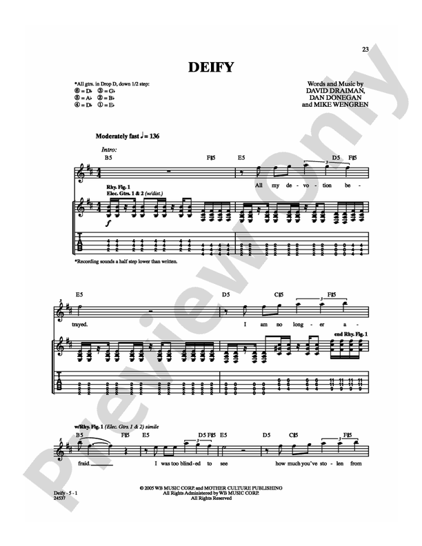 Deify - Guitar TAB (Digital Download)