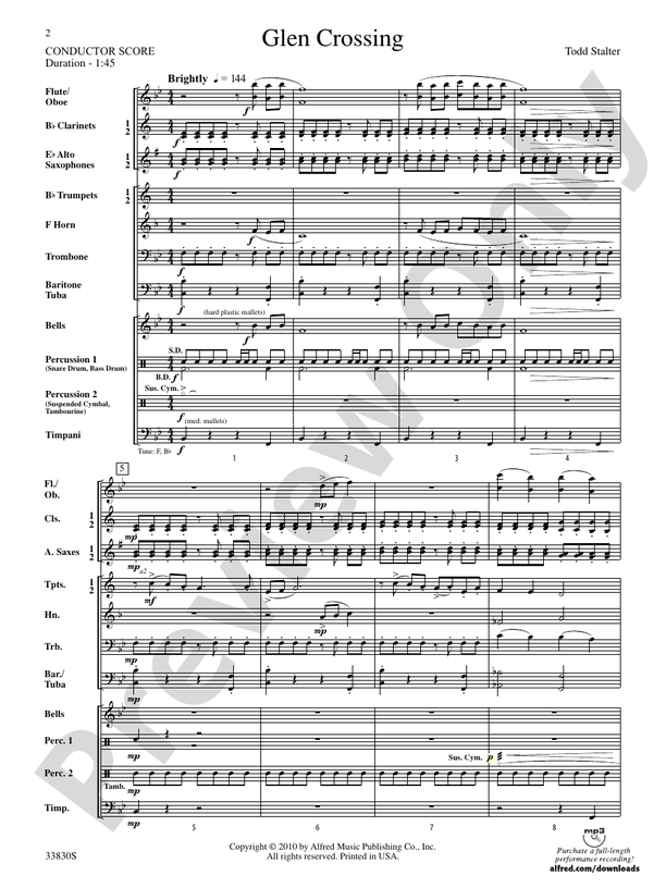 Glen Crossing - Concert Band Conductor Score & Parts (Digital Download)