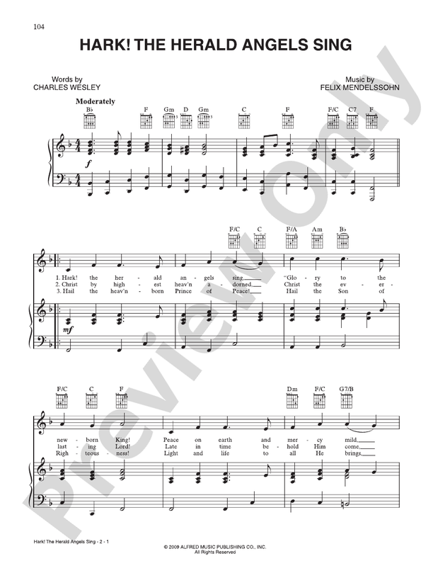 Hark! the Herald Angels Sing -  Felix Mendelssohn - PVG (Digital Download)