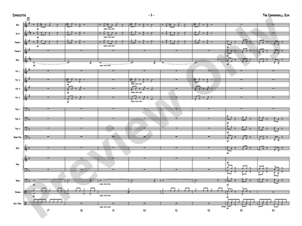 The Cannonball Run - Jazz Ensemble Conductor Score & Parts(Digital Download)