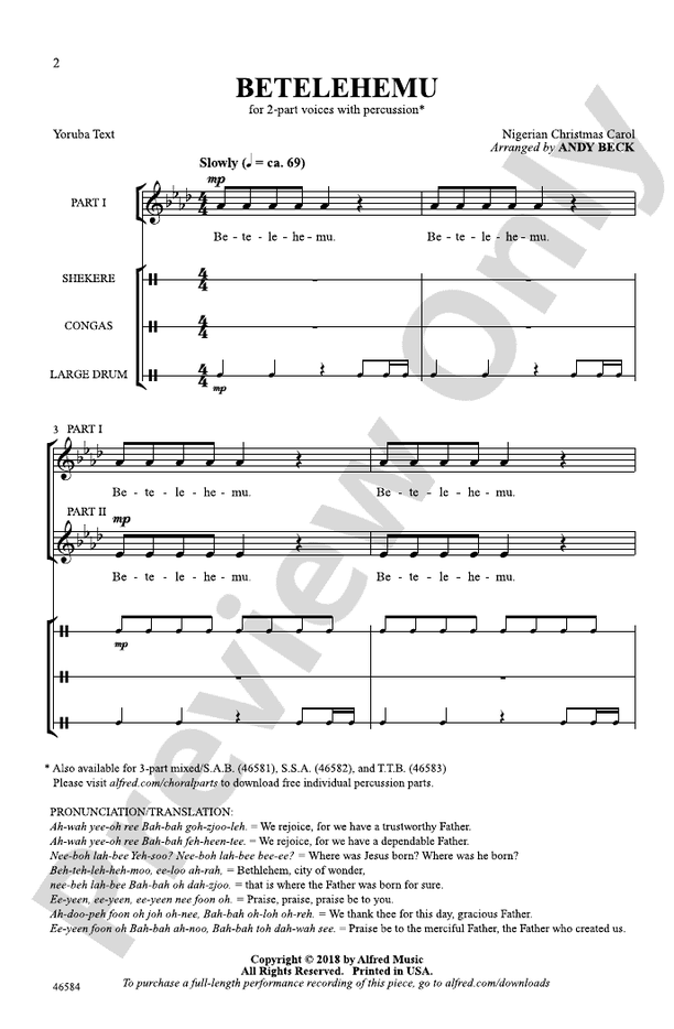 Betelehemu – 2-Part Choral Octavo (Digital Download)
