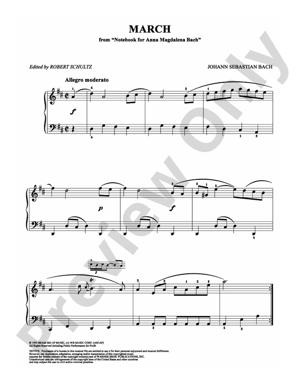 Bach - March - Easy Piano (Digital Download)