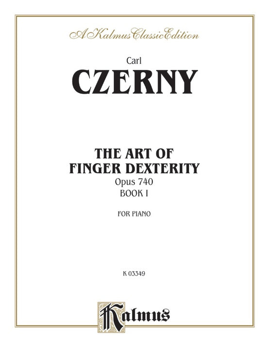 Czerny - Art of Finger Dexterity, Op. 740 (Book I) - Piano Solo (Digital Download)