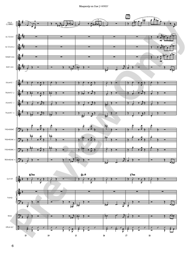 Rhapsody on Cue – Jazz Ensemble Conductor Score & Parts (Digital Download)