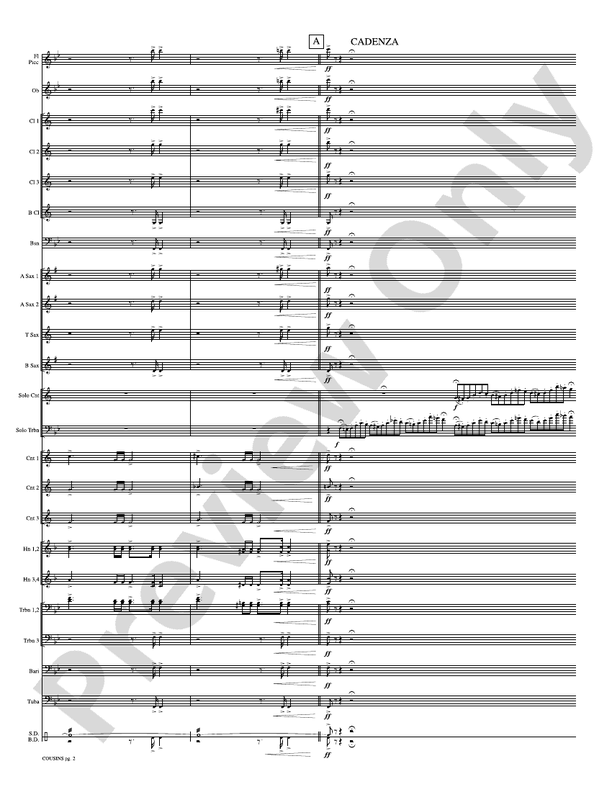 Cousins (Cornet and Trombone Duet and Concert Band) - Concert Band Conductor Score & Parts (Digital Download)