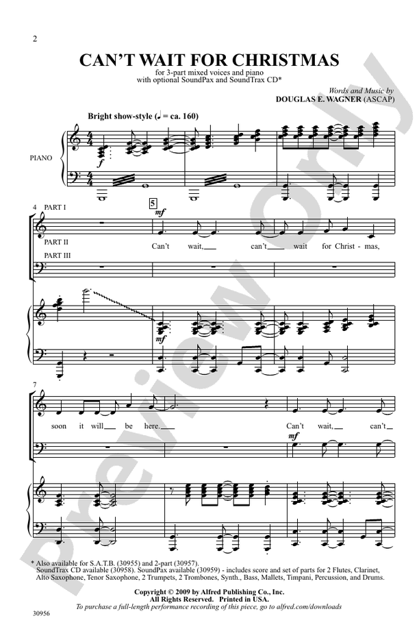 Can't Wait for Christmas – 3-Part Mixed Choral Octavo (Digital Download)