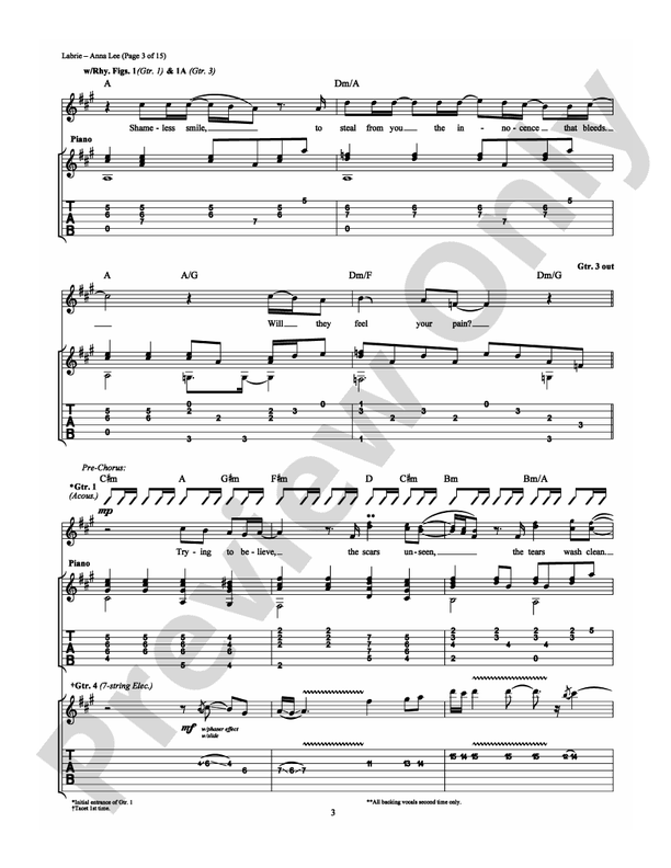 Anna Lee - Guitar TAB (Digital Download)