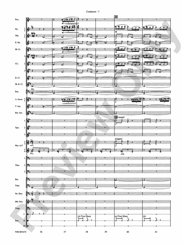 An American in Paris - Concert Band Conductor Score & Parts (Digital Download)