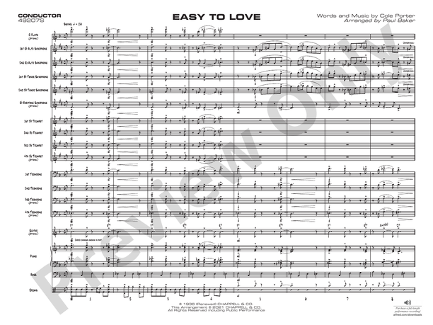 Easy to Love – Jazz Ensemble Conductor Score & Parts (Digital Download)