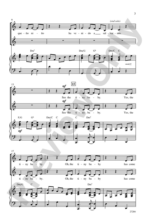 El Pequeño Nino (The Tiny Baby) – 2-Part / SSA Choral Octavo (Digital Download)