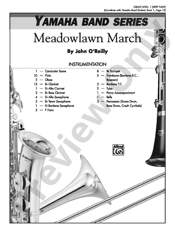 Meadowlawn March - Concert Band Conductor Score & Parts (Digital Download)