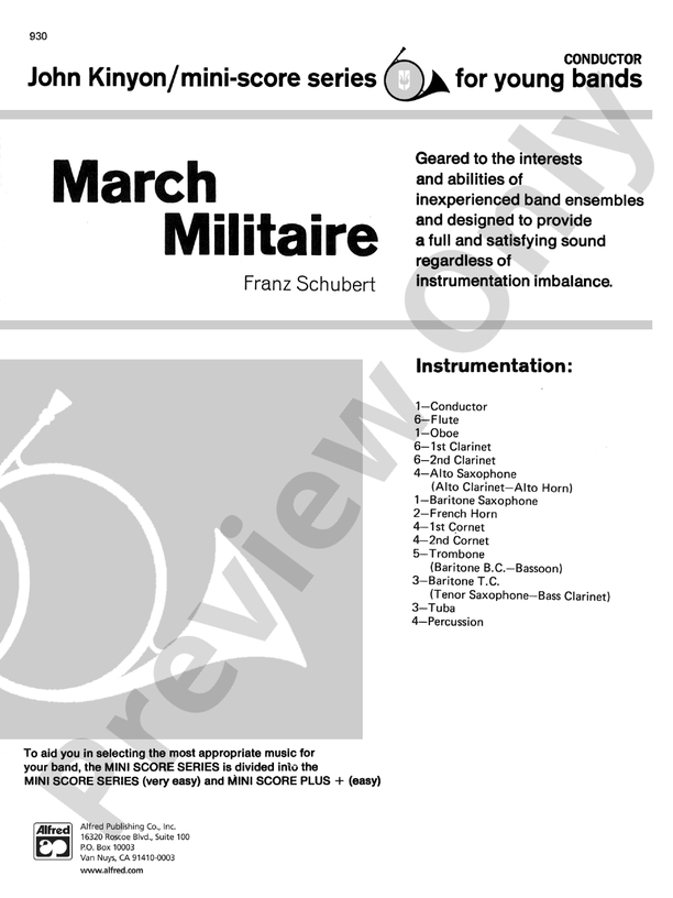 March Militaire - Concert Band Conductor Score & Parts (Digital Download)