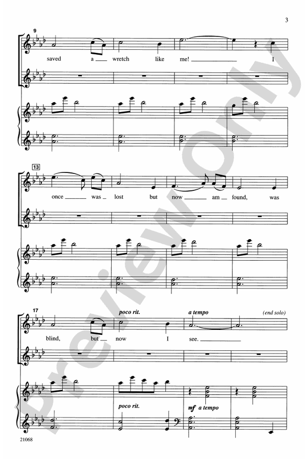 Amazing Grace - SSAA Choral Octavo (Digital Download)