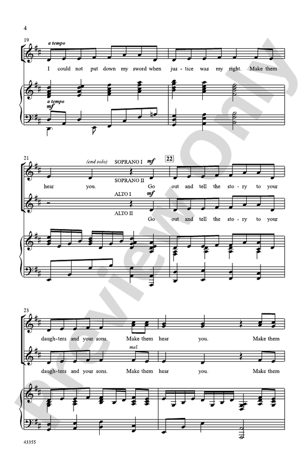 Make Them Hear You (from the musical Ragtime) – SSA Choral Octavo (Digital Download)