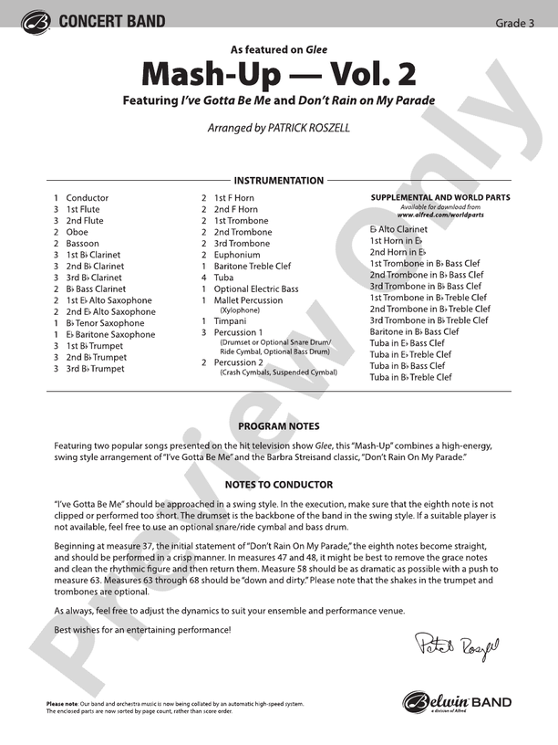Mash-Up ‚Äì Vol. 2 - Concert Band Conductor Score & Parts (Digital Download)