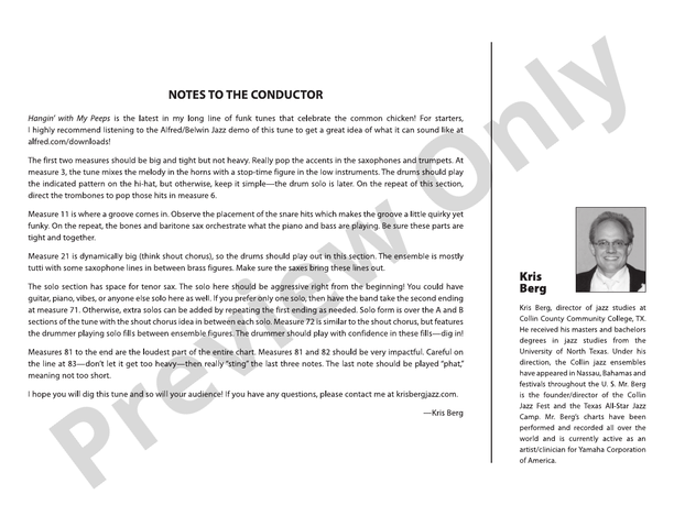 Hangin' with My Peeps - Jazz Ensemble Conductor Score & Parts(Digital Download)