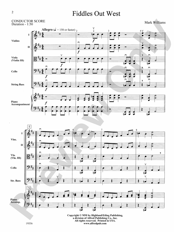 Fiddles Out West – String Orchestra Conductor Score & Parts (Digital Download)