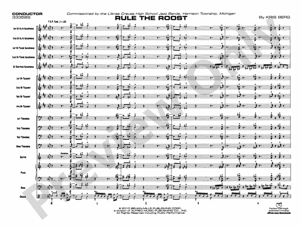 Rule the Roost - Jazz Ensemble Conductor Score & Parts (Digital Download)
