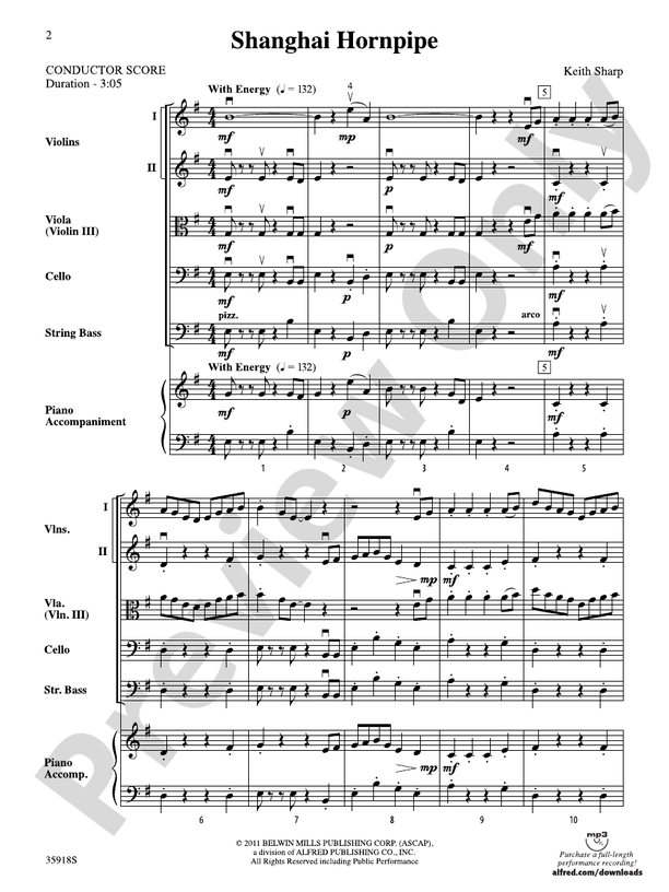 Shanghai Hornpipe – String Orchestra Conductor Score & Parts (Digital Download)