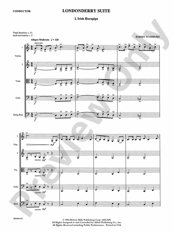 Londonderry Suite – String Orchestra Conductor Score & Parts (Digital Download)