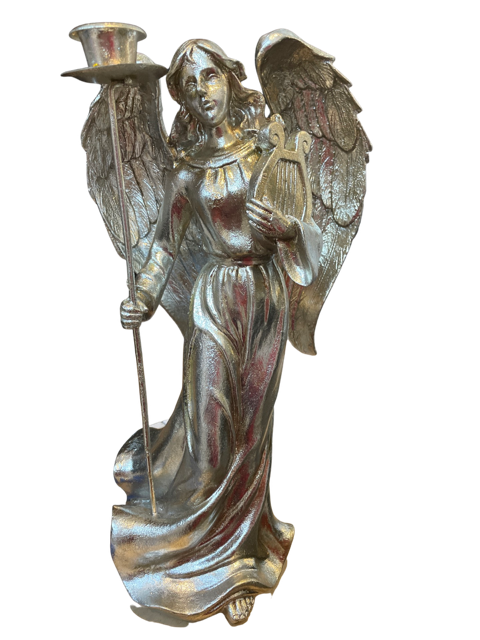 Angel Candle Holder with Harp
