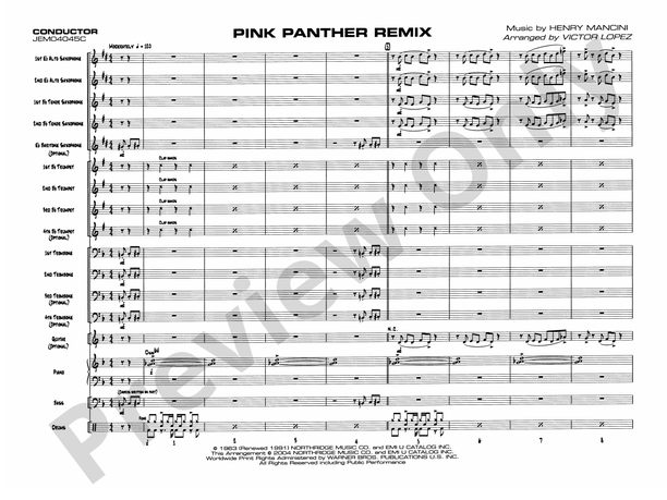 Pink Panther Remix - Jazz Ensemble Conductor Score & Parts (Digital Download)