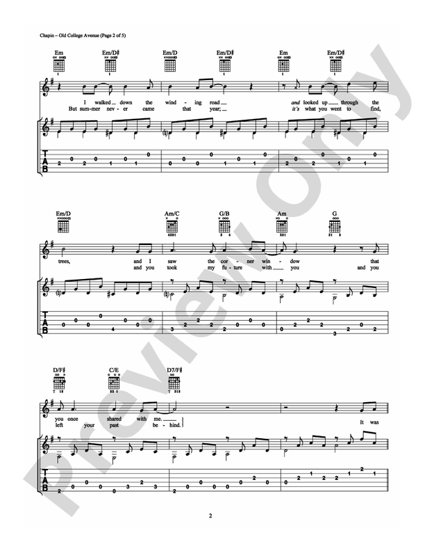 Old College Avenue - Guitar TAB (Digital Download)