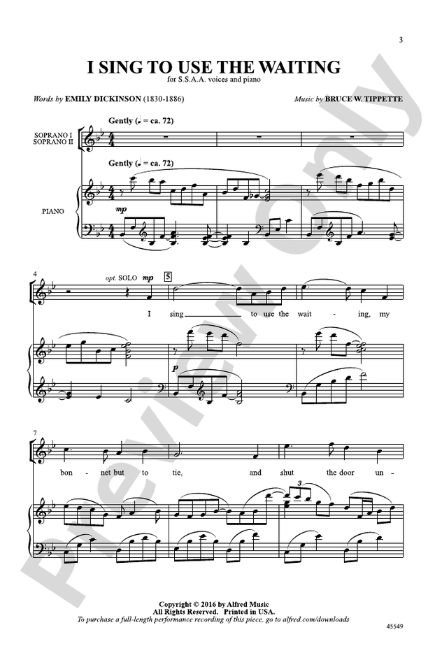 I Sing to Use the Waiting – SSAA Choral Octavo (Digital Download)