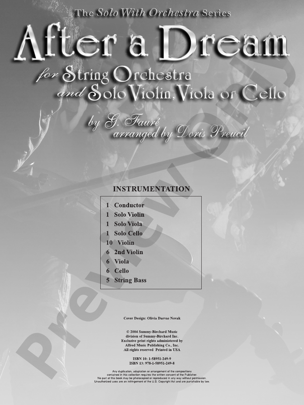 After a Dream – String Orchestra Conductor Score & Parts (Digital Download)