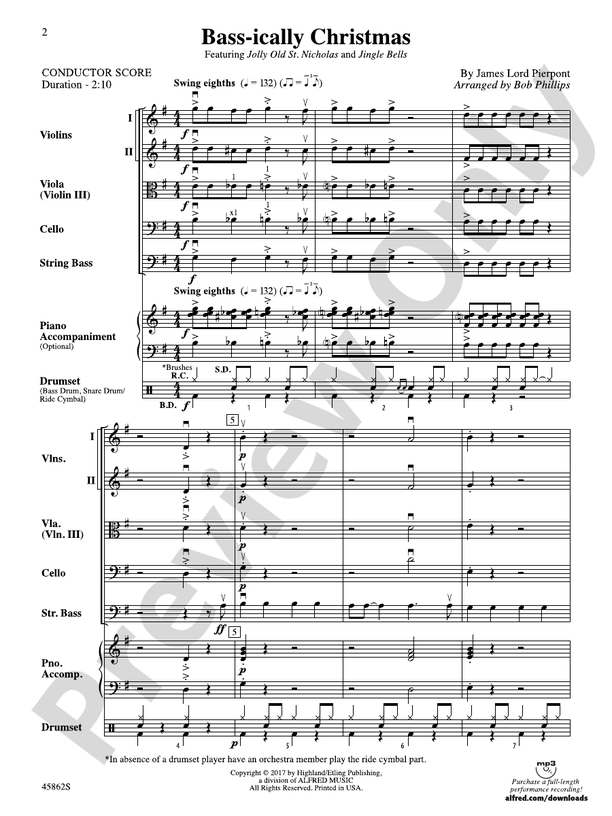 Bass-ically Christmas - String Orchestra Conductor Score & Parts (Digital Download)