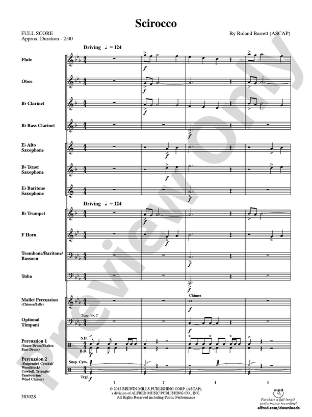 Scirocco - Concert Band Conductor Score & Parts (Digital Download)