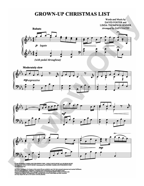 Grown-Up Christmas List - DSM-PS-0005828 - Piano (Digital Download)