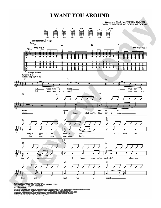 I Want You Around - Guitar TAB (Digital Download)
