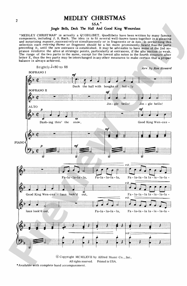 Medley Christmas – SSA Choral Octavo (Digital Download)