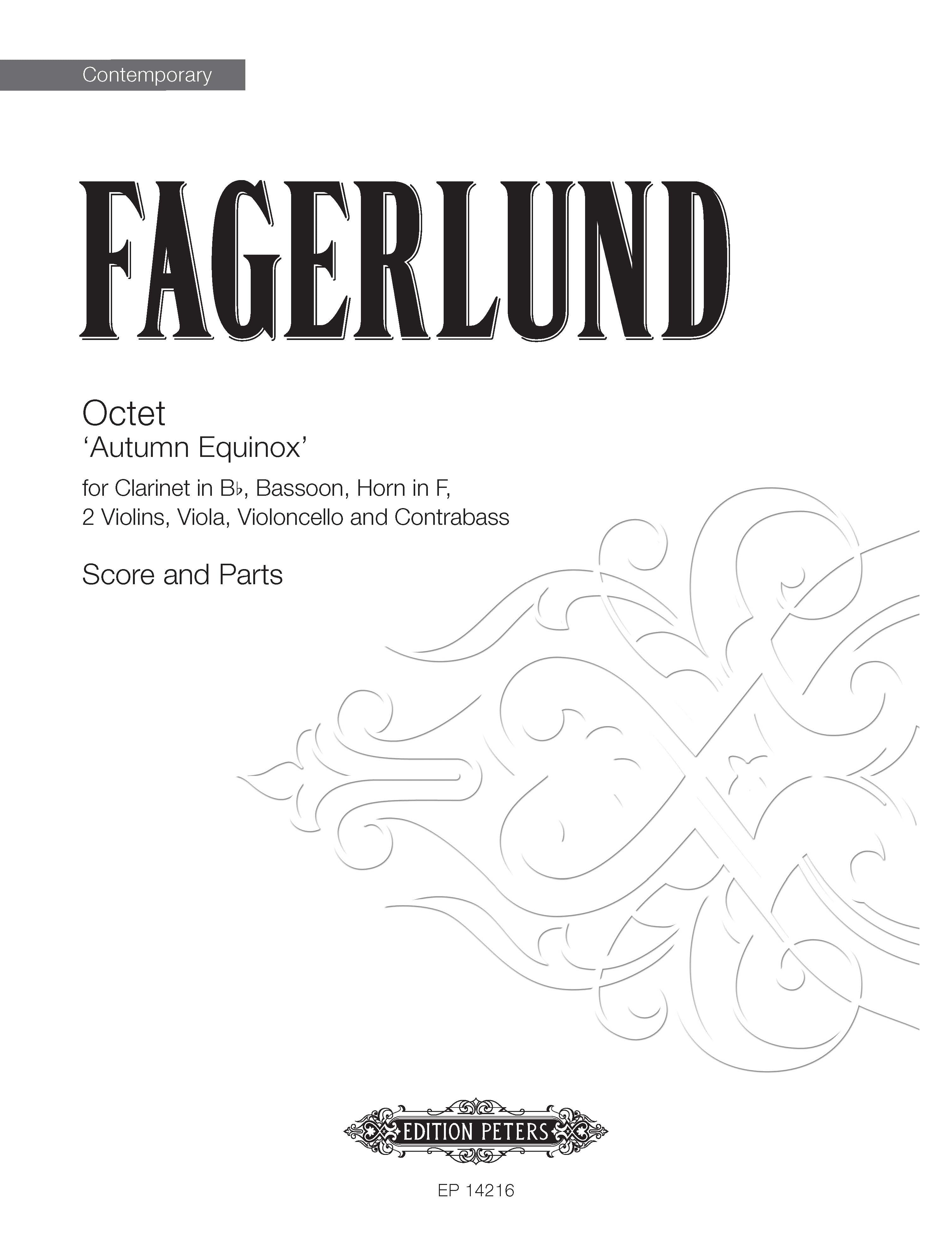 Octet 'Autumn Equinox' - Clarinet/Violin/Cello/Viola/Bassoon/Horn/Contrabass  Full Score (Digital Download)