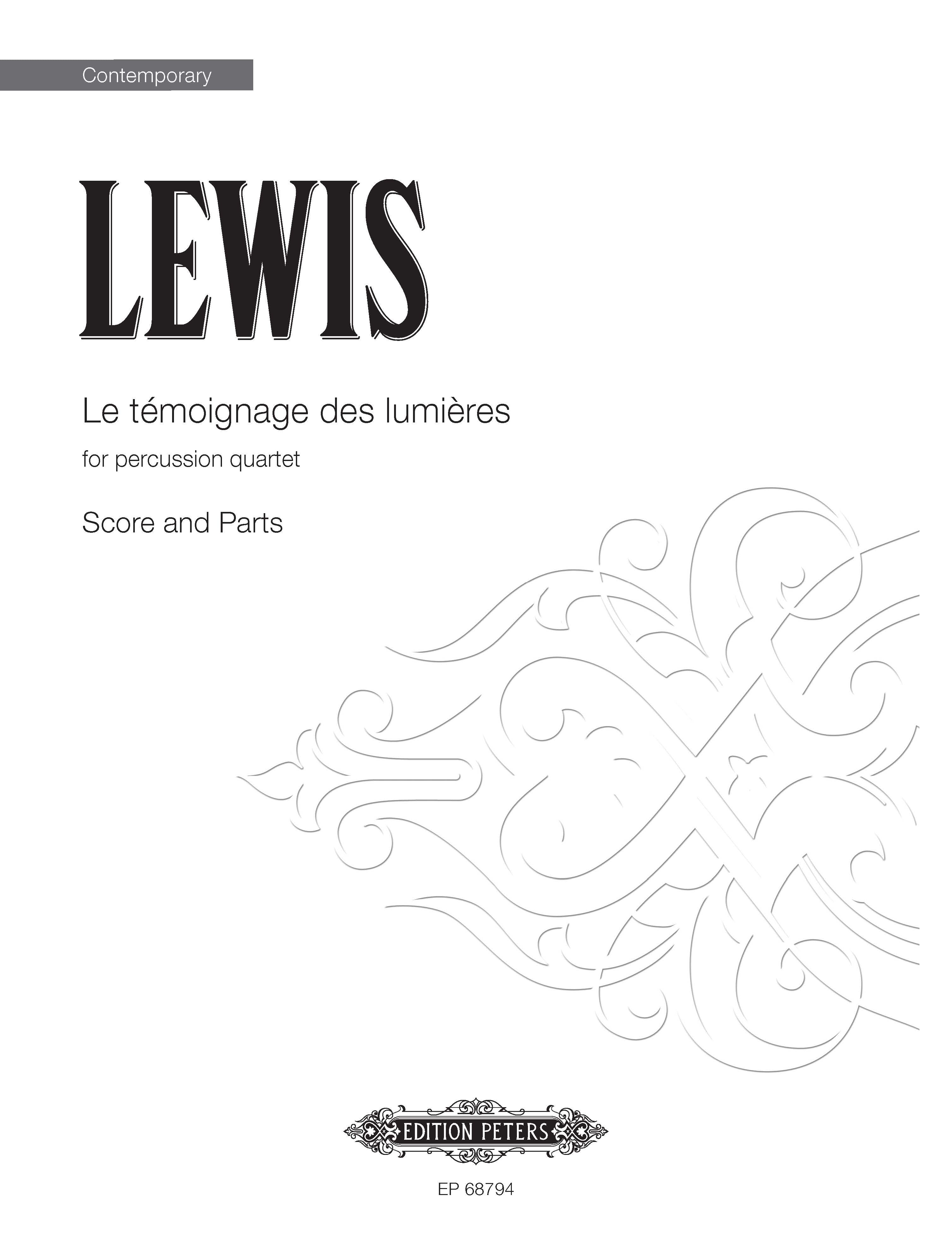 Le témoignage des lumières (EP68794) - Percussion Full Score (Digital Download)