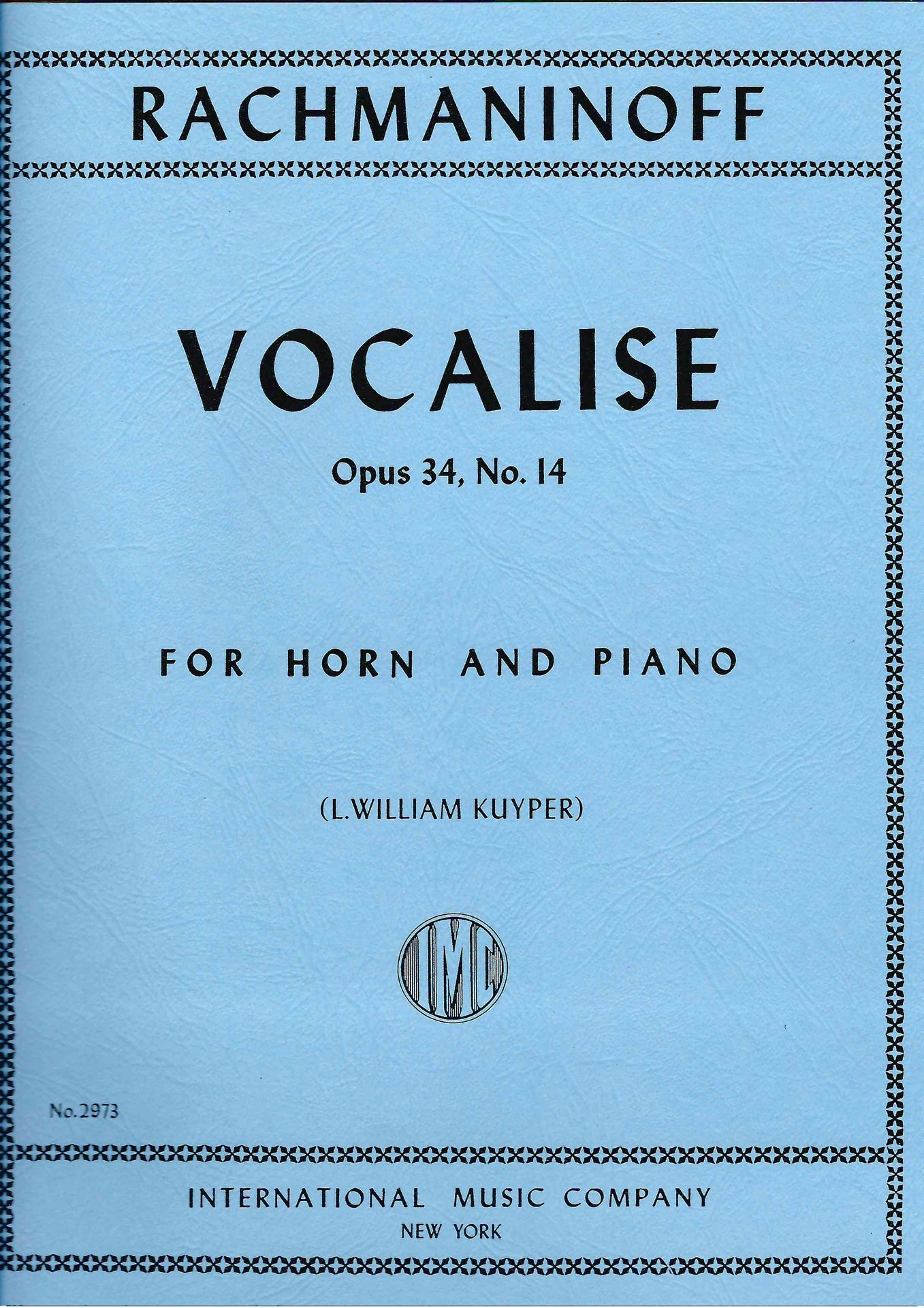 Rachmaninov - Vocalise Op34/14 - French Horn Sheet Music/Piano Accompaniment arranged by Kuyper IMC IMC2973
